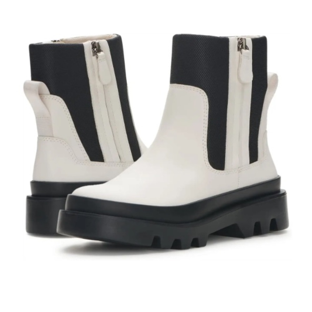 NIB Vince Camuto Kaskona Boots, Size Women’s 8.5,‎ Coconut Cream, Lug sole